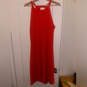 Red knit dress, fully lined